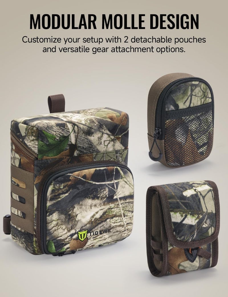 TIDEWE Binocular Harness Chest Pack with MOLLE System, 2 Detachable Pouches, Silent Magnetic Closure, Lightweight & Waterproof Bino Harness for Hunting, Hiking & Birdwatching, Next Camo G2 - Image 4